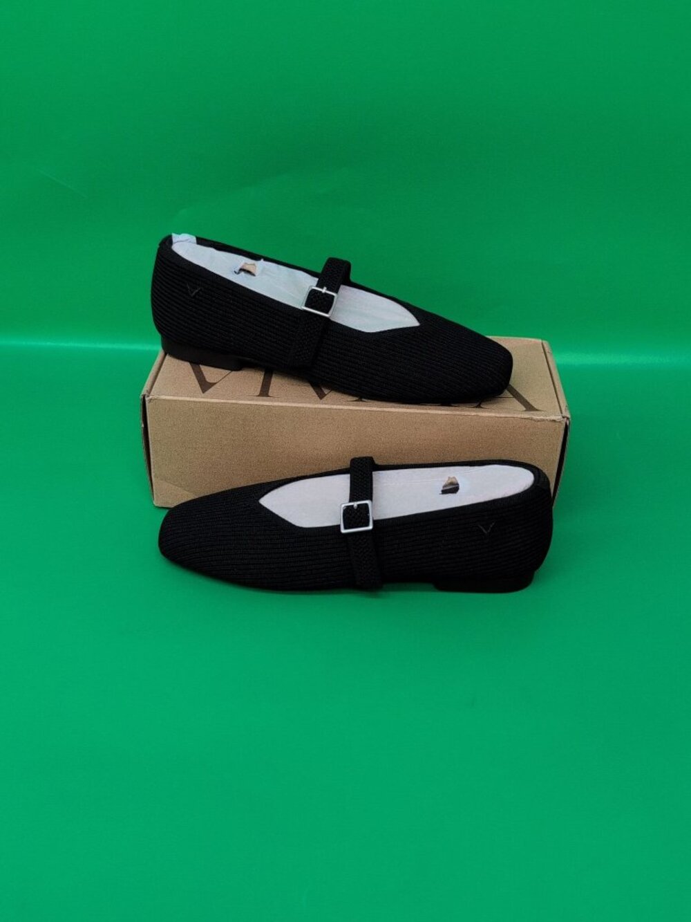 VIVAIA Margot Mary Jane Square Toe Ballet Women's Flats Pumps US 7-7.5 Black